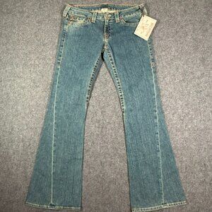 True Religion Womens Bootcut Flare Jeans Y2K Stone‎ Wash Sz 30 Made USA Y2K NWT